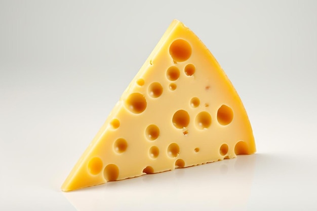 un pezzo di formaggio con i buchi sopra
