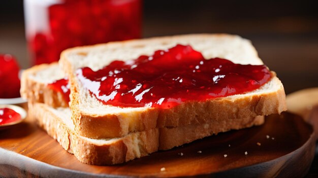 un pezzo di pane con della marmellata