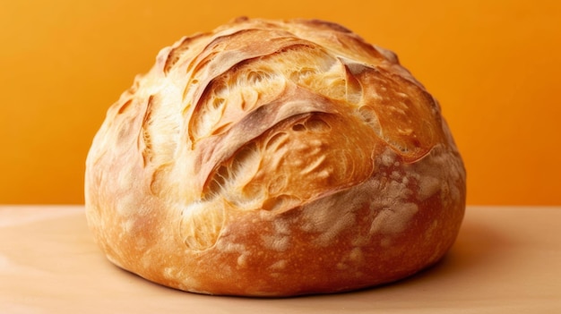 Un pezzo di pane tostato un bel pane appetitoso isolato su uno sfondo giallo