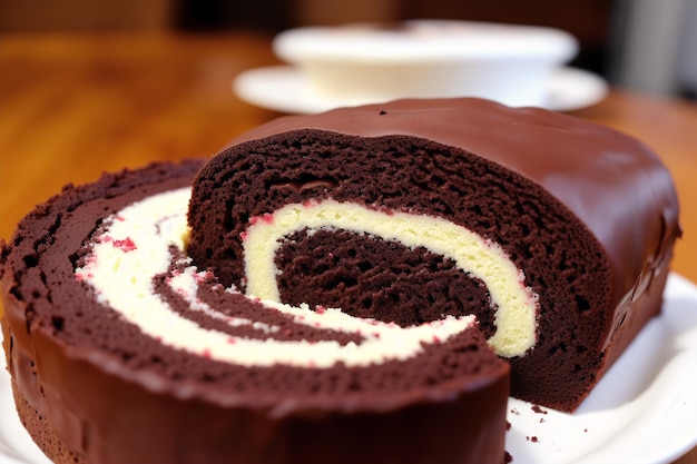 Un pezzo di torta con sopra una torta red velvet