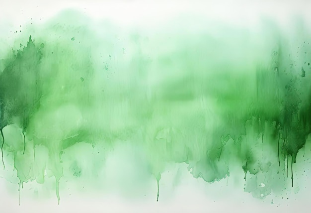 un pezzo verde di vernice su uno sfondo bianco nello stile dei lavaggi ad acquerello