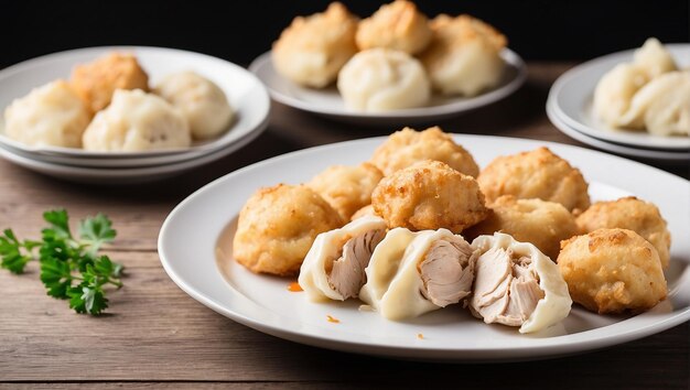 Un piatto di cibo che assomiglia a nuggets di pollo