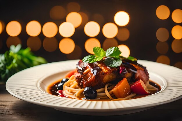 un piatto di cibo con frutta e fragole