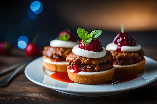 un piatto di cibo con marmellata di fragole e marmellato di fragole