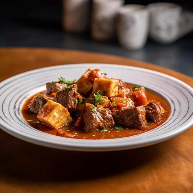 Un piatto di cibo con sopra carne e verdure