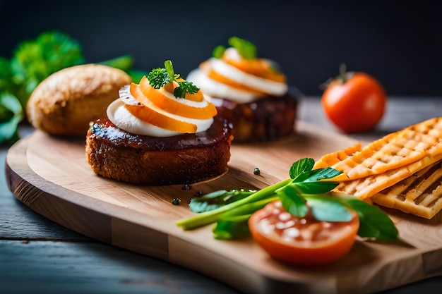 Un piatto di cibo con sopra pomodori e formaggio