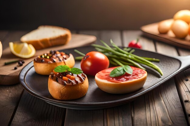 Un piatto di cibo con sopra un panino e un panino