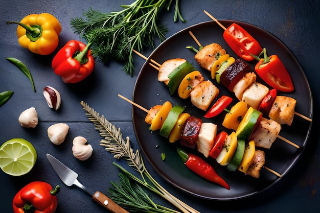 Un piatto di cibo con sopra una varietà di verdure.