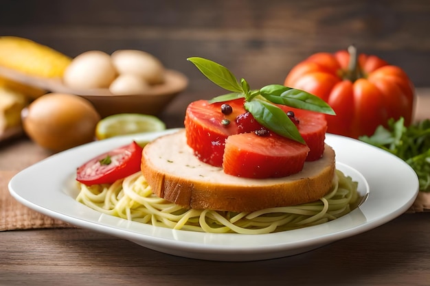 un piatto di cibo con una ciotola di funghi e pomodori