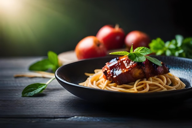 un piatto di cibo con verdure a base di carne e un piato di cibo su di esso