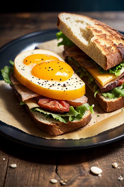 Un piatto di panini per la colazione con sopra un uovo.