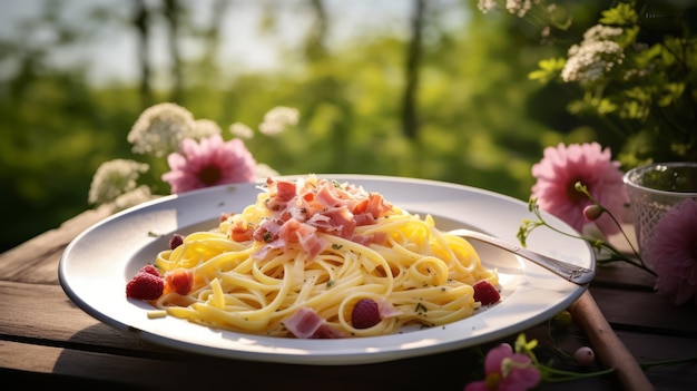 Un piatto di pasta alla carbonara