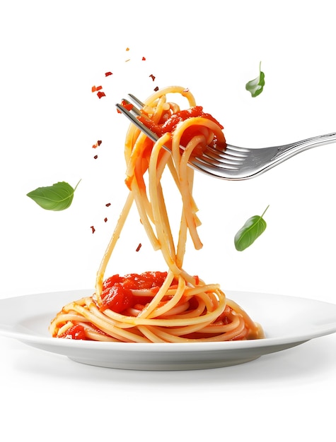 un piatto di spaghetti con una forchetta e un cucchiaio con una forcella in esso