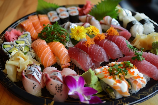 Un piatto di sushi in tavola