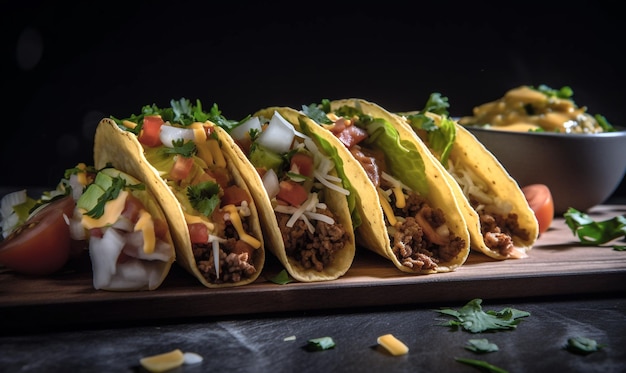 Un piatto di tacos messicani