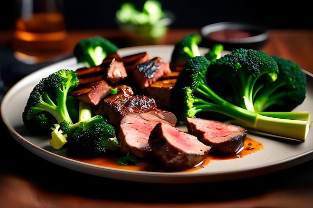 Un piatto sano con carne e broccoli