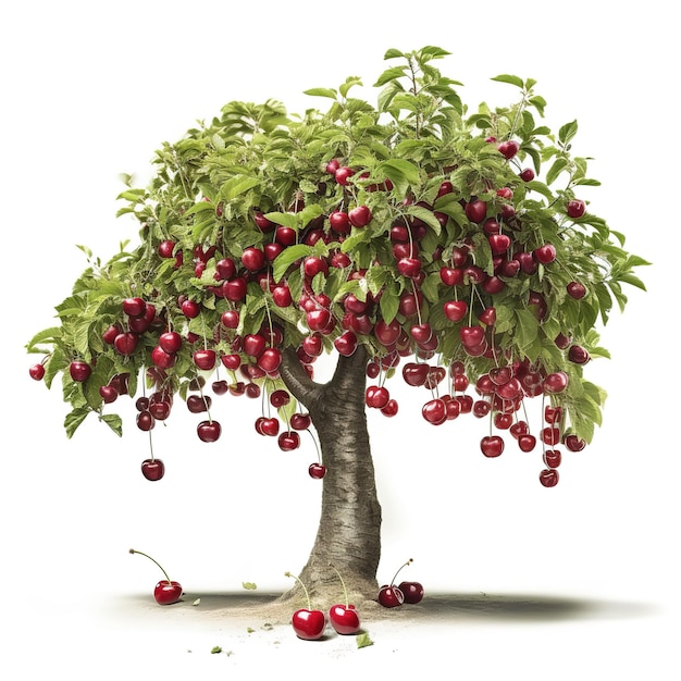 Un piccolo albero con frutti rossi su di esso