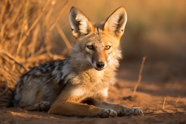 un piccolo animale sdraiato nella terra