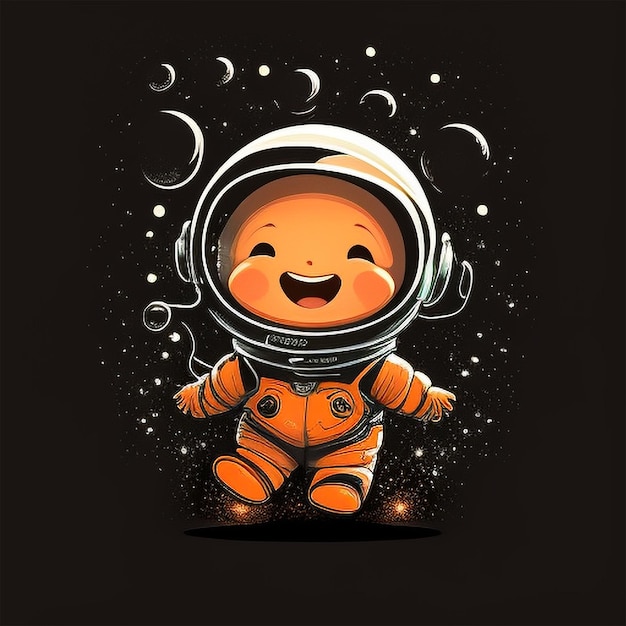 Un piccolo astronauta sorridente