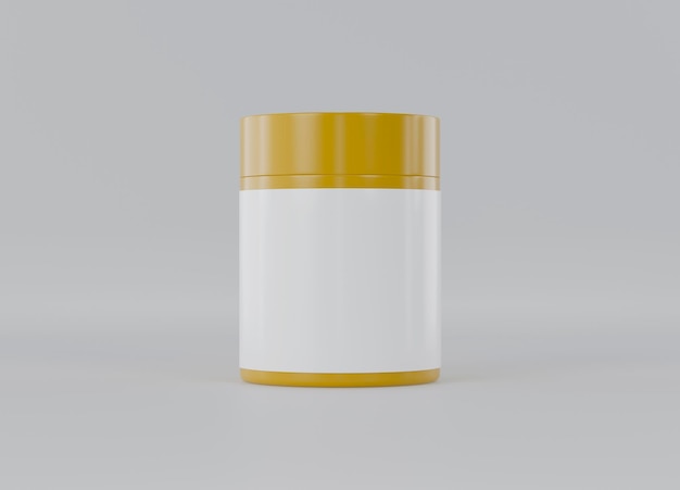 un piccolo barattolo con un coperchio d'oro che dice barattolo