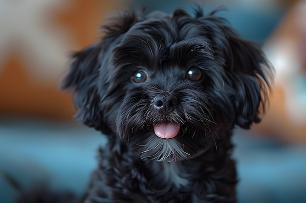 Un piccolo cane nero da vicino