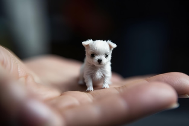 Un piccolo cucciolo su una mano