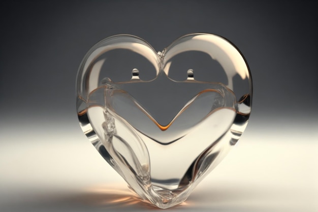 Un piccolo cuore di vetro che simboleggia la fragilità e la trasparenza dei sentimenti Immagine senza sfondo