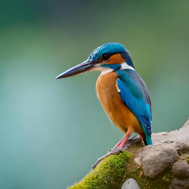 Un piccolo uccello pescatore colorato si siede 11