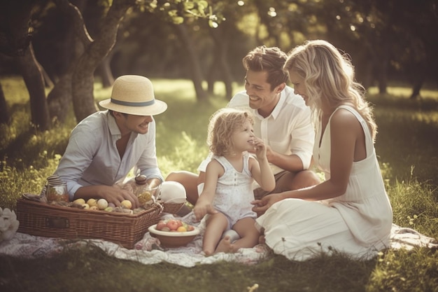 Un picnic di famiglia nel parco