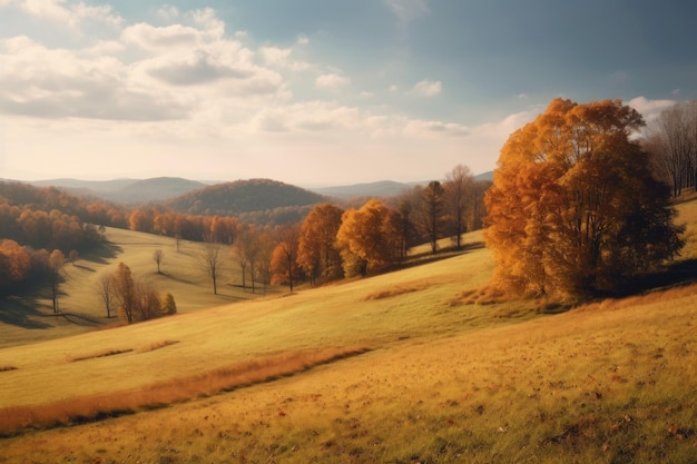 un pittoresco paesaggio rurale durante l'autunno