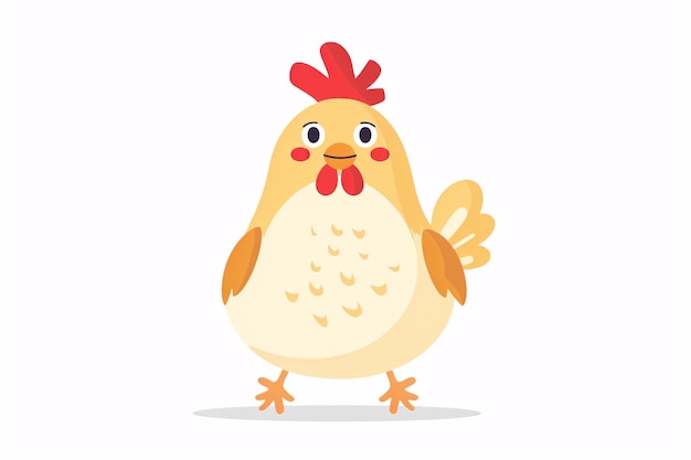 un pollo da cartone animato con la testa rossa