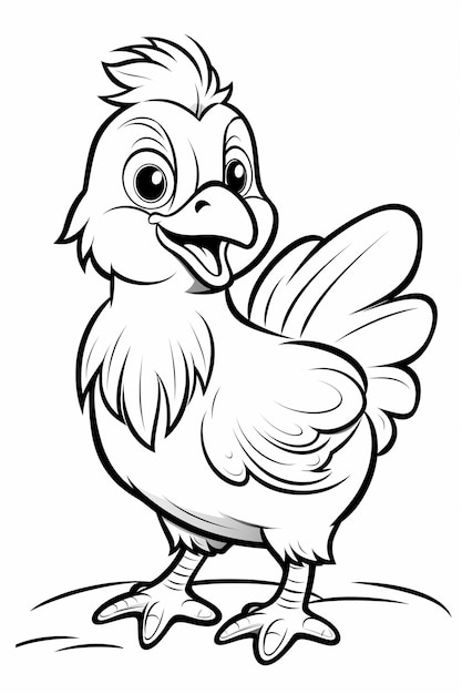 un pollo dei cartoni animati con un grosso becco e un grosso naso generativo ai