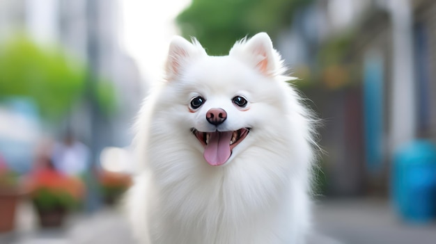 un pomeraniano bianco