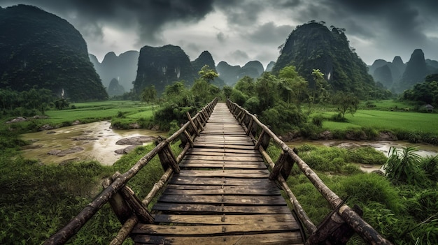 Un ponte su un fiume in Cina