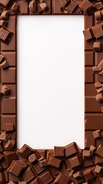 un poster bianco con un messaggio di cioccolatini