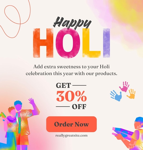 un poster che dice Happy HolI su di esso
