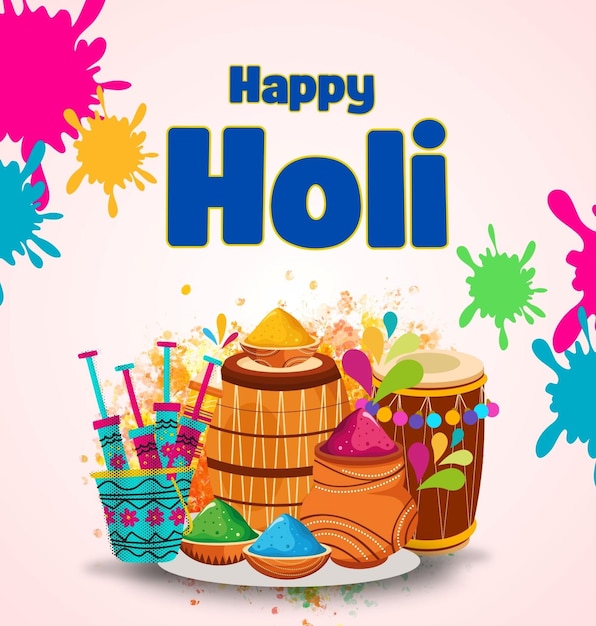un poster che dice Happy Holi su di esso