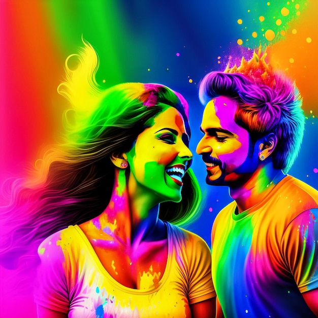 Un poster colorato con scritto "Holi".