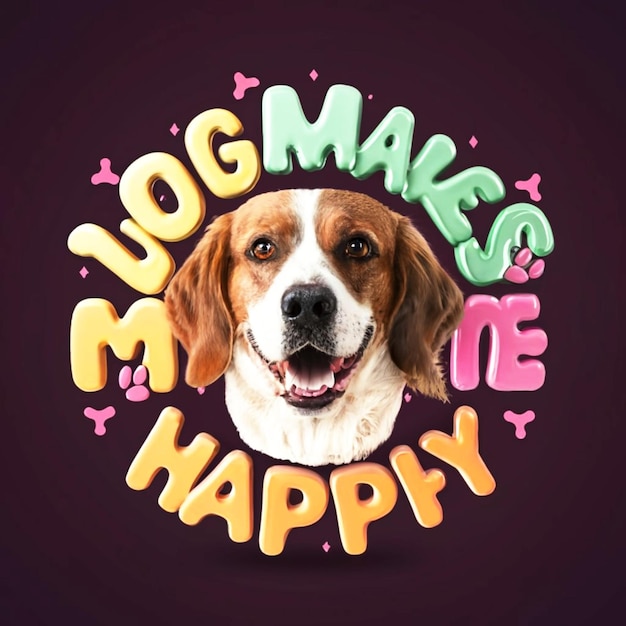 un poster con la faccia di un cane e le parole pet mi rendono felice