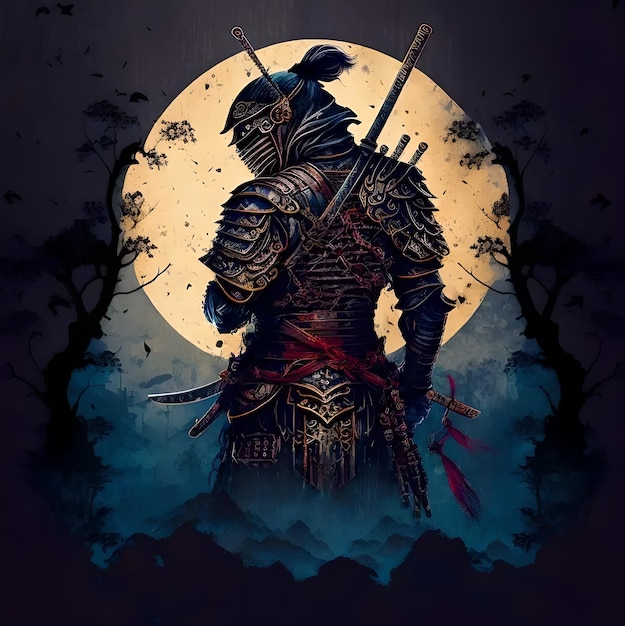 Un poster con scritto 'samurai' sopra