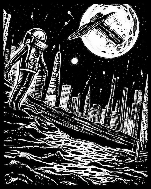 Un poster con su scritto "astronauta".