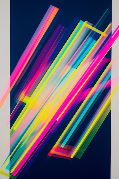 Un poster con un disegno colorato che dice "neon".