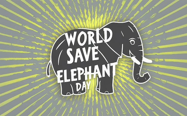un poster con un'immagine di un elefante e le parole mondo salva su di esso