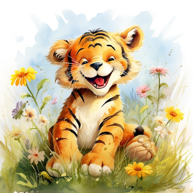 Un poster con una tigre dei cartoni animati