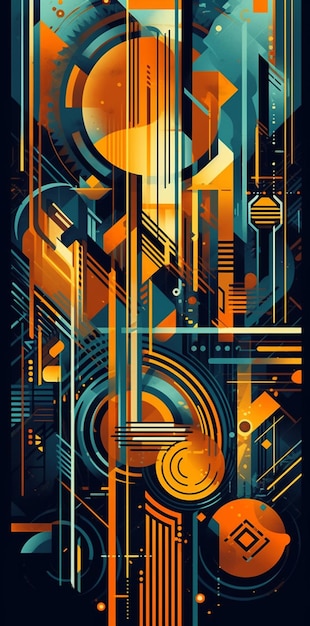 Un poster con uno sfondo blu e arancione che dice "il numero 4"