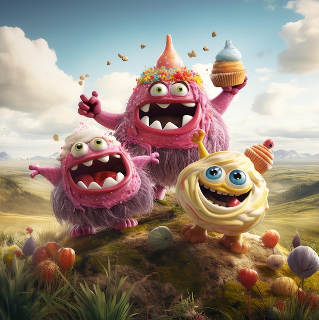 un poster del film con protagonista il mostro con un mostro gigante e uova.