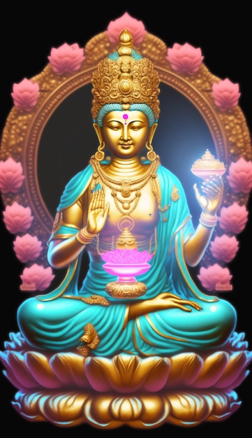 Un poster di un Buddha con sopra la parola Buddha