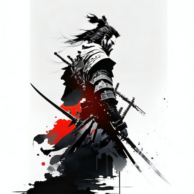 Un poster di un cavaliere con una spada e delle spade.