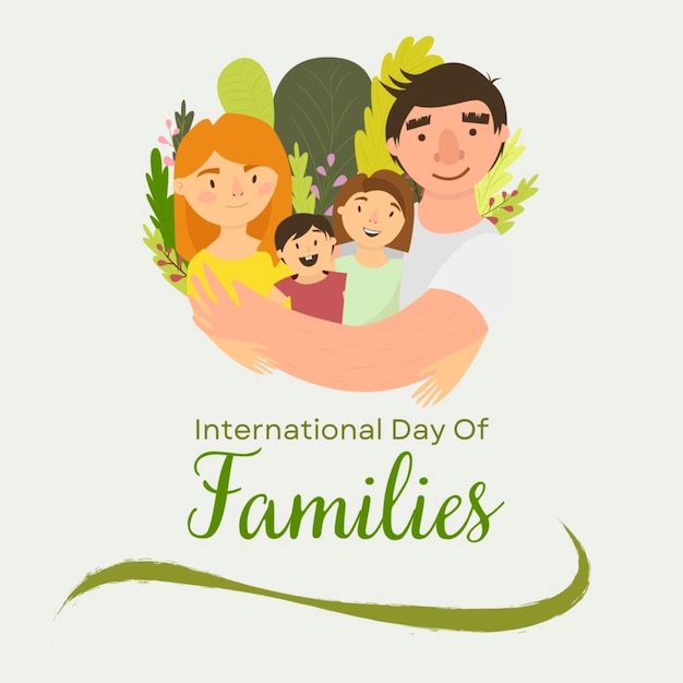 un poster di un giorno di famiglia con un nastro verde attorno