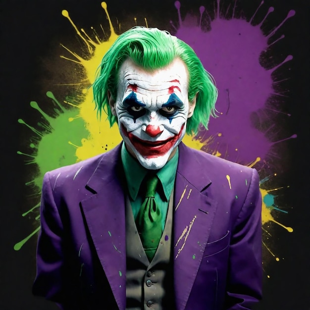 un poster di un joker con la parola comico su di esso